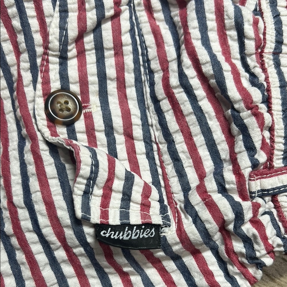 Chubbies The 508’s‎ Seersucker Shorts Red White Blue Stripe Patriotic Medium 5" - Picture 9 of 12